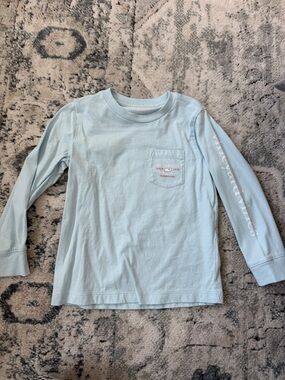 Vineyard Vines Light Blue Long-Sleeve Pocket Tee for Kids
